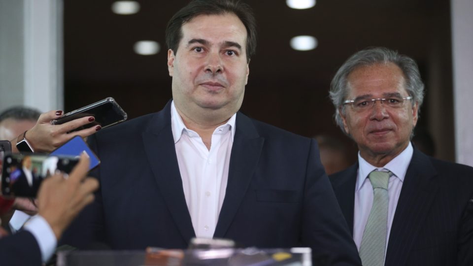 Publicado em 05/02/2019 - O presidente da Câmara dos Deputados, Rodrigo Maia, e o ministro da Economia, Paulo Guedes, após reunião